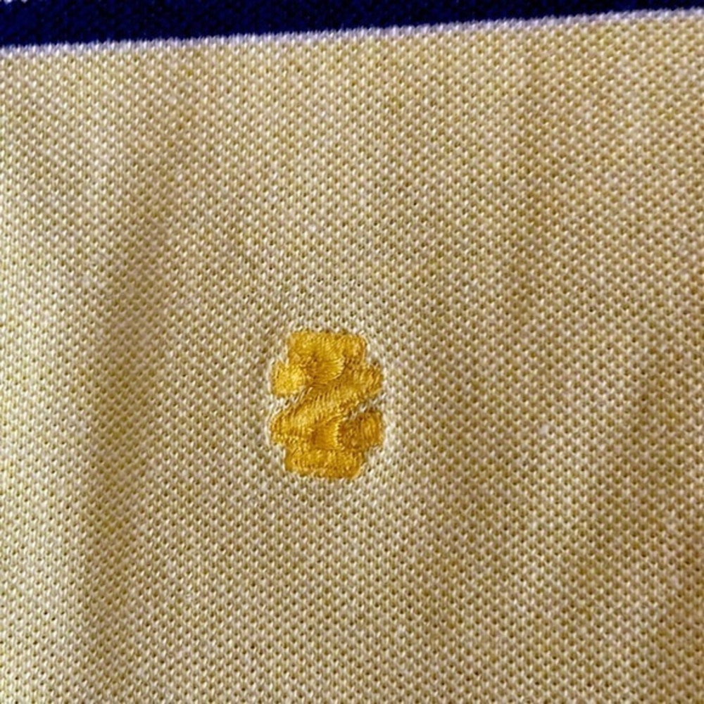 Izod Men’s Striped Polo Shirt Cotton Preppy Casual Yellow Navy Size XL - Picture 2 of 6